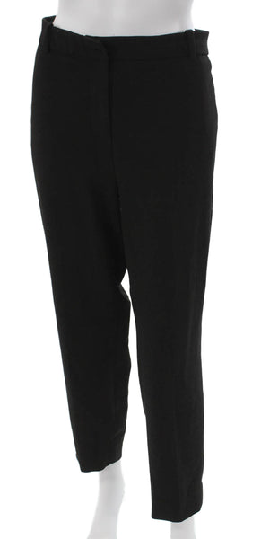 J Crew Womens Black Solid Polyester Dress Pants Button Closure Size 14