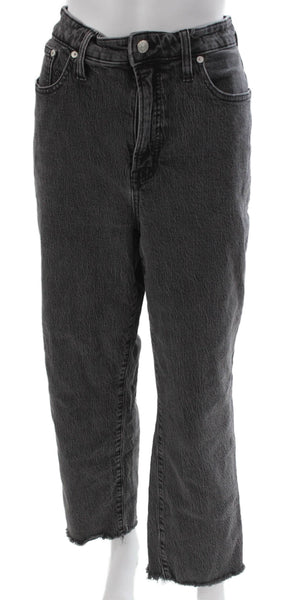 Madewell Womens Straight Jeans Gray Cotton High Rise Inseam 25 Size 32