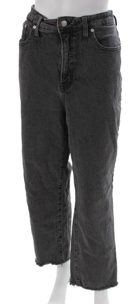 Madewell Womens Straight Jeans Gray Cotton High Rise Inseam 25 Size 32