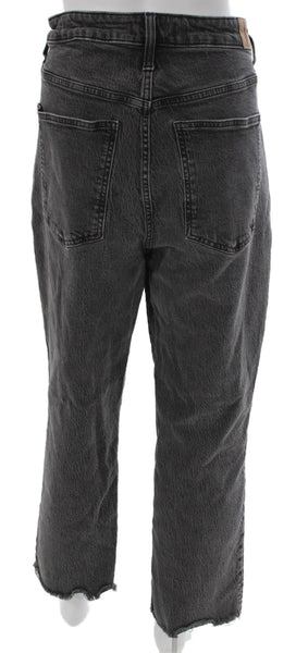 Madewell Womens Straight Jeans Gray Cotton High Rise Inseam 25 Size 32