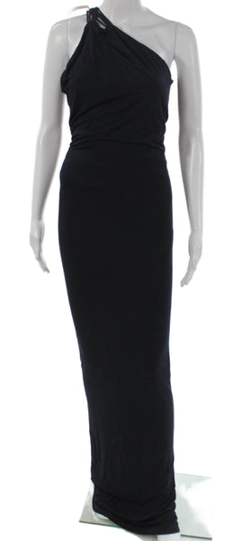 Arje Women Maxi One Shoulder Sleeveless Blue Modal Dress Size S