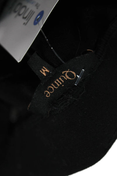 Quince Women Black Dress Pants Polyester Blend Zip Solid Size M