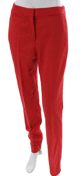 Argent Women Red Wool Ankle Pants Zip Solid Inseam 32 Size 6
