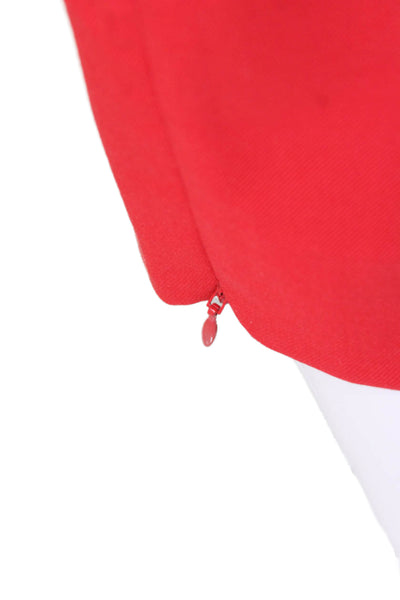 Argent Women Red Wool Ankle Pants Zip Solid Inseam 32 Size 6