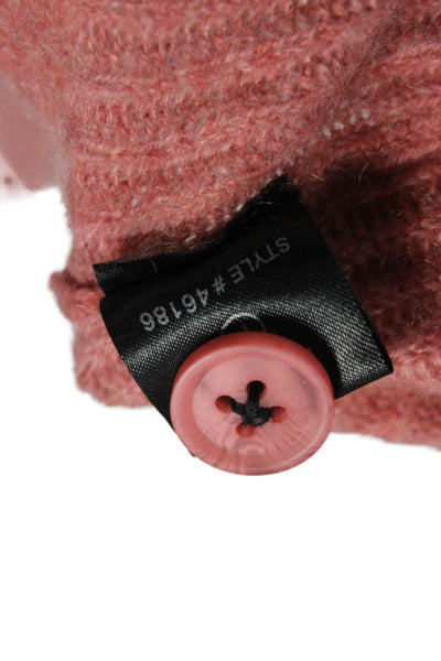 360 Cashmere Womens Henley Sweater Pink Cashmere Round Neck Long Sleeve Size XS