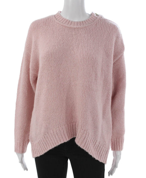 J Crew Women Pink Acrylic Crew Neck Long Sleeve Pullover Sweater Size S