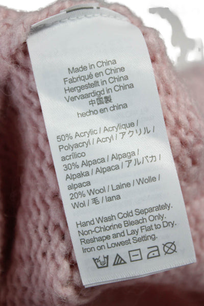 J Crew Women Pink Acrylic Crew Neck Long Sleeve Pullover Sweater Size S