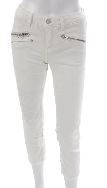 Zadig & Voltaire Womens Cropped White Cotton Jeans Size 24