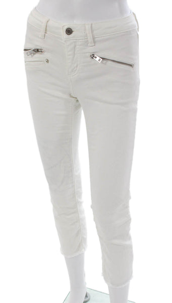 Zadig & Voltaire Womens Cropped White Cotton Jeans Size 24