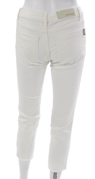 Zadig & Voltaire Womens Cropped White Cotton Jeans Size 24