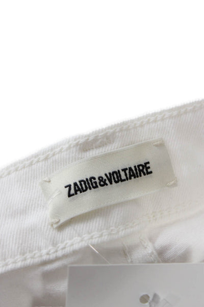 Zadig & Voltaire Womens Cropped White Cotton Jeans Size 24