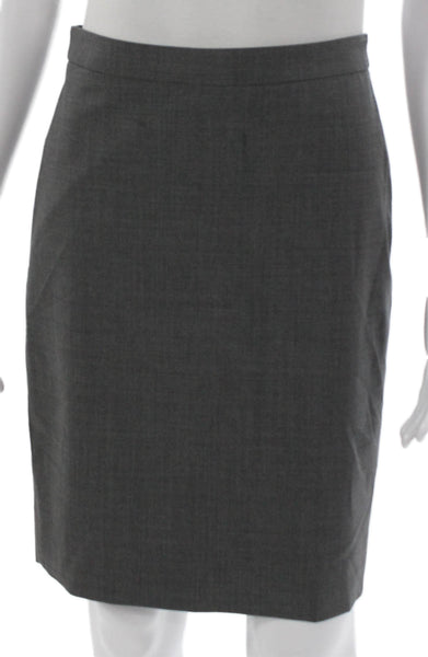 J Crew Women Straight Pencil Wool Mini Skirt Gray Zip Size 00