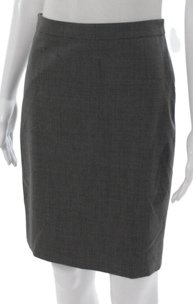 J Crew Women Straight Pencil Wool Mini Skirt Gray Zip Size 00