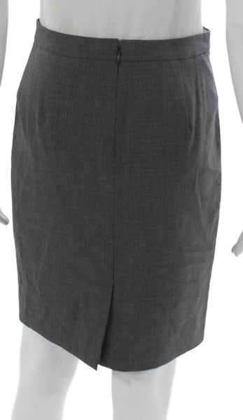 J Crew Women Straight Pencil Wool Mini Skirt Gray Zip Size 00