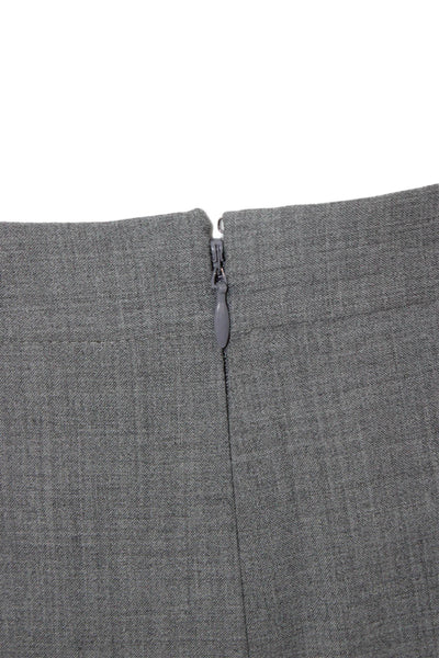 J Crew Women Straight Pencil Wool Mini Skirt Gray Zip Size 00