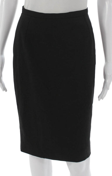 Dolce & Gabbana Womens Straight Pencil Skirt Black Virgin Wool Zip Size 38