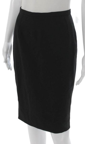 Dolce & Gabbana Womens Straight Pencil Skirt Black Virgin Wool Zip Size 38