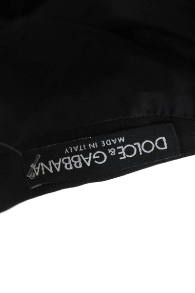 Dolce & Gabbana Womens Straight Pencil Skirt Black Virgin Wool Zip Size 38