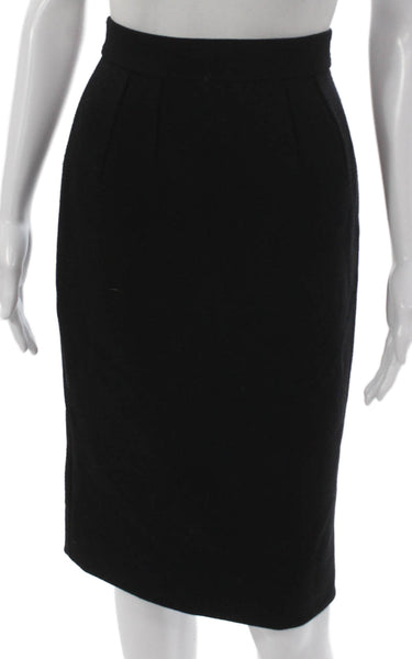 Dolce & Gabbana Women Pencil Skirt Black Wool Zip Knee Length Size 36