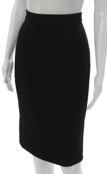 Dolce & Gabbana Women Pencil Skirt Black Wool Zip Knee Length Size 36