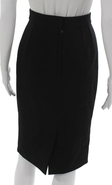 Dolce & Gabbana Women Pencil Skirt Black Wool Zip Knee Length Size 36