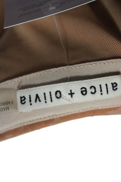 Alice + Olivia Womens Straight Pencil Mini Skirt Gold Zip Polyester Size 2