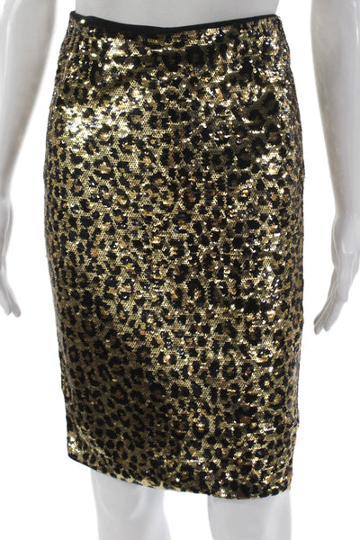 Michael Michael Kors Women Pencil Animal Print Black Skirt Size XS