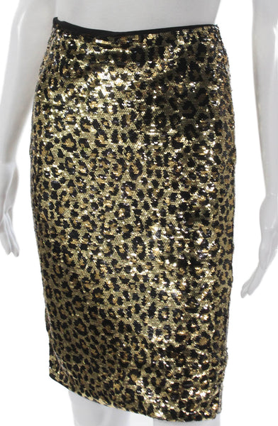 Michael Michael Kors Women Pencil Animal Print Black Skirt Size XS