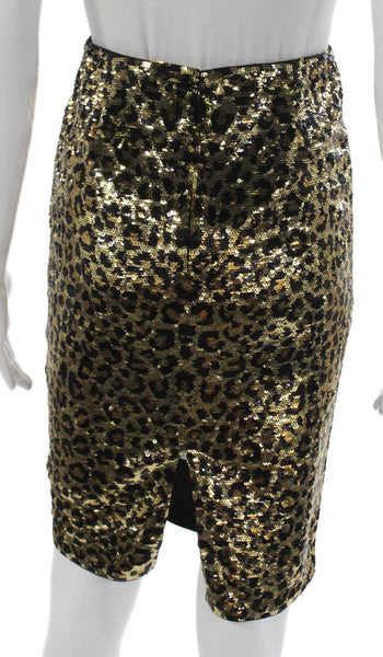 Michael Michael Kors Women Pencil Animal Print Black Skirt Size XS