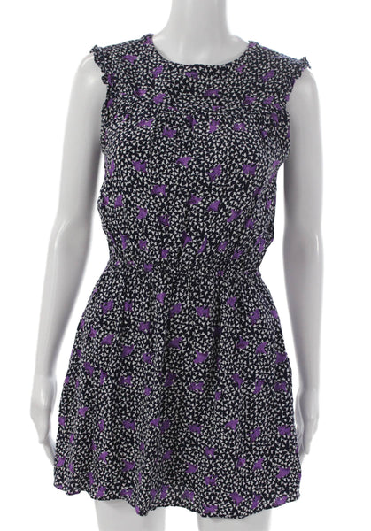 Maje Womens Fit & Flare Dress Black Viscose Sleeveless Round Neck Size 36