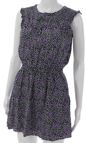 Maje Womens Fit & Flare Dress Black Viscose Sleeveless Round Neck Size 36