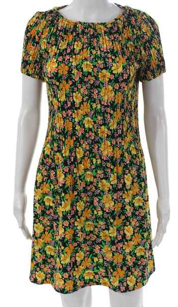 Maje Womens Shift Dress Multicolor Polyester Short Sleeve Knee Length Size 1