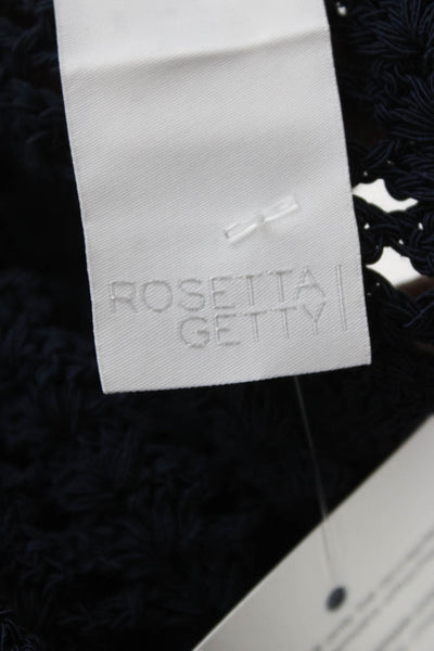 Rosetta Getty Women Blue Geometric Straight Pencil Skirt Knee Size 2