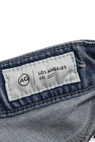 AG Adriano Goldschmied Women Flared Jeans Blue High Rise Button Cotton Size 23