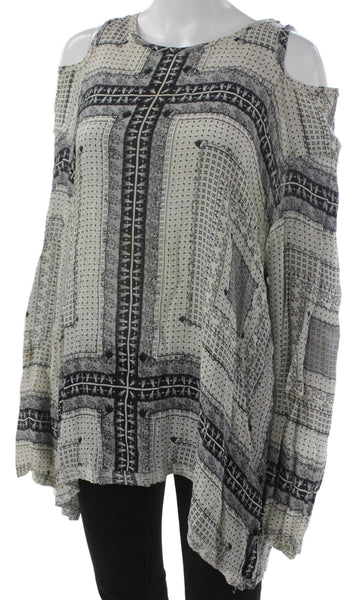 Jonathan Cohen Women Multicolor Viscose Tunic Long Sleeve Size S