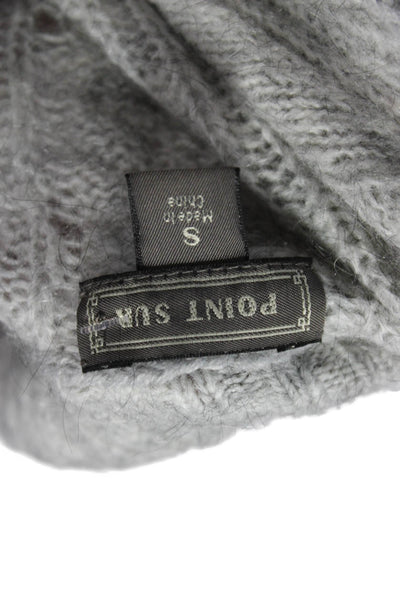 Point Sur Womens Sweater Gray Crewneck Geometric Longsleeve Size S