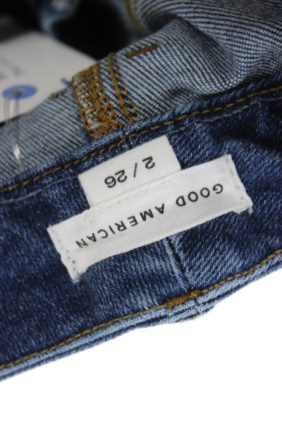 Good American Women Bootcut Jeans Blue Mid Rise 27in Size 26