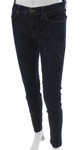 J Brand Womens Skinny Jeans Blue Mid Rise Cotton Blend Button Size 28