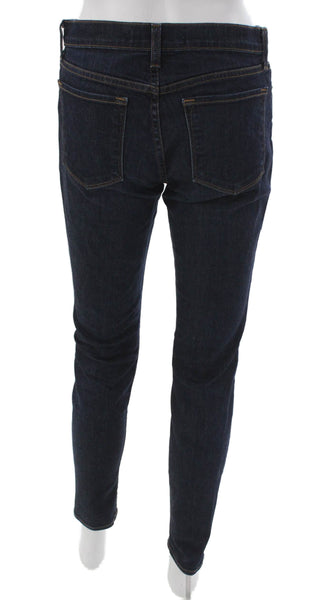 J Brand Womens Skinny Jeans Blue Mid Rise Cotton Blend Button Size 28
