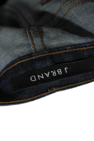 J Brand Womens Skinny Jeans Blue Mid Rise Cotton Blend Button Size 28