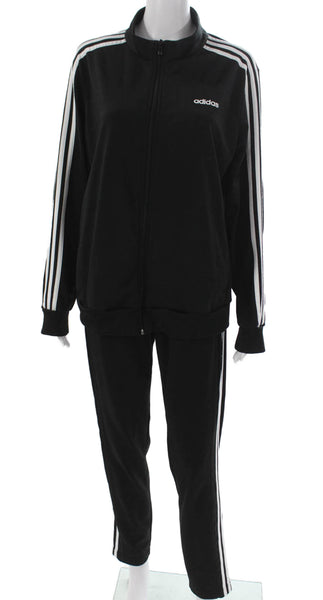 Adidas Womens Full Zipper Track Sweat Suit Black Size Extra Large/Medium