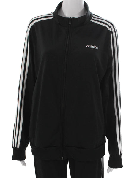 Adidas Womens Full Zipper Track Sweat Suit Black Size Extra Large/Medium