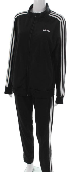 Adidas Womens Full Zipper Track Sweat Suit Black Size Extra Large/Medium