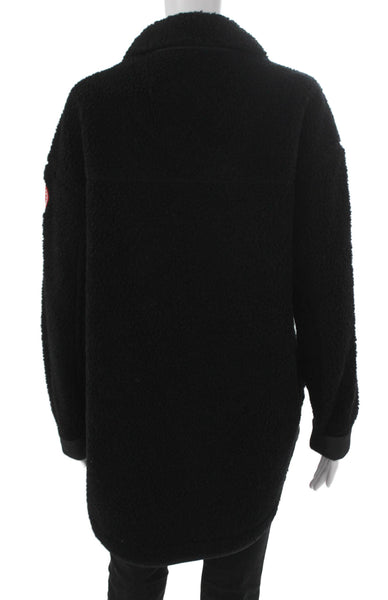Canada Goose Women Wool Black Snap Jacket Long Sleeve Size M