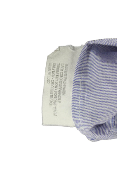Pierre Balmain Mens Blue Striped Button Up Cotton Dress Shirt Size 16.5