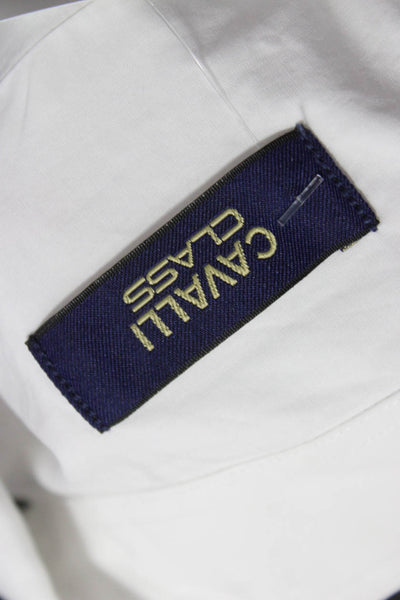 Cavalli Class Mens White Cotton Long Sleeve Dress Shirt Button-Up Size 17