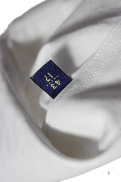 Cavalli Class Mens White Cotton Long Sleeve Dress Shirt Button-Up Size 17