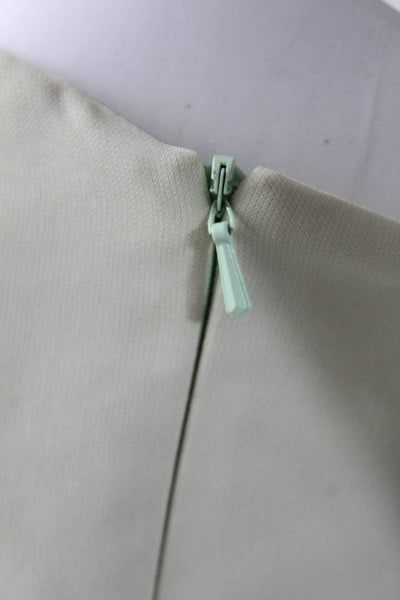Max Mara Green Accordion Strapless A Line Dress Size 8 NEW LL19LL