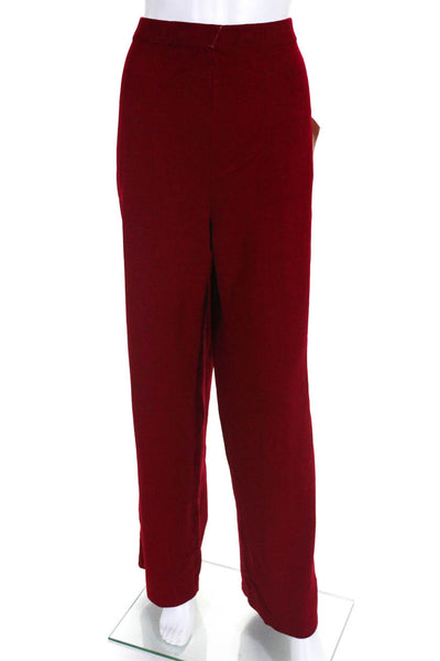 St. John Collection By Marie Gray Red Cotton NEW $300 Straight Leg Pants Size 14
