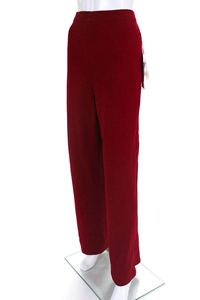 St. John Collection By Marie Gray Red Cotton NEW $300 Straight Leg Pants Size 14